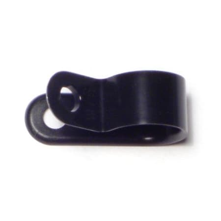 Midwest Fastener Cable Clip, Nylon, 3/8 in Bundle Dia., Black, 3/8 in L, 20 PK 64224